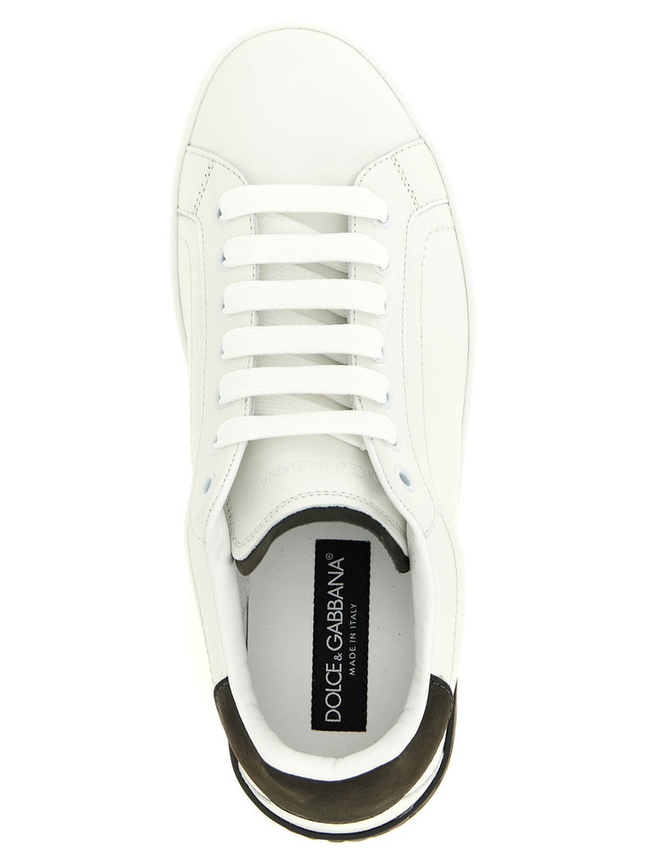 Dolce &amp; Gabbana White Calfskin Low Top Sneakers