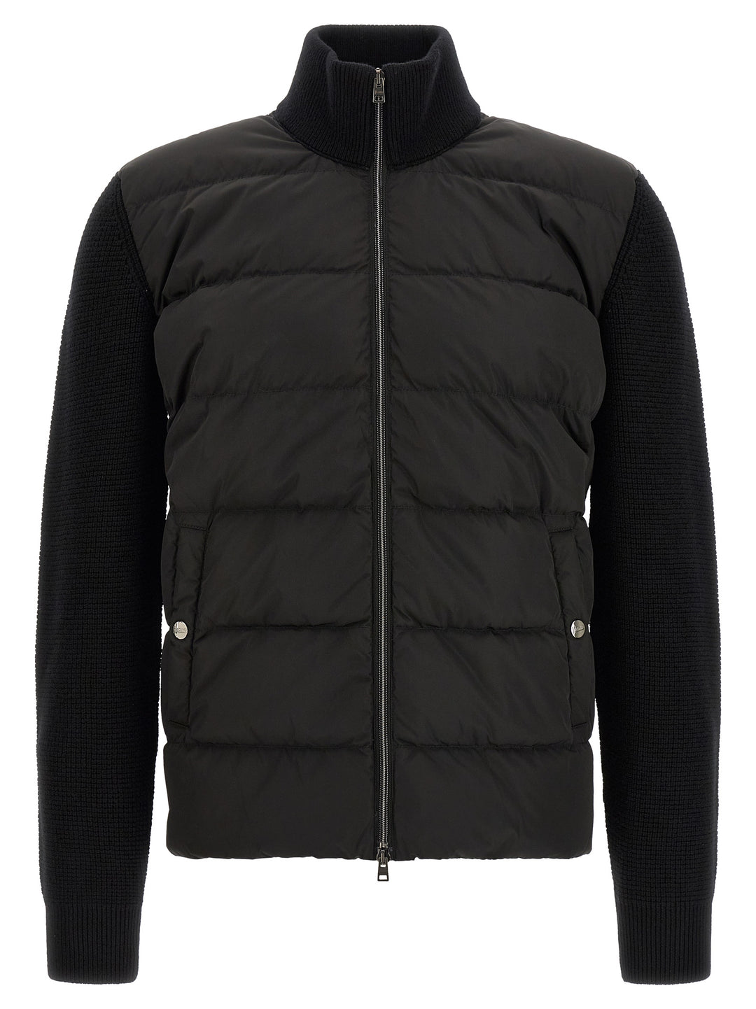 Herno Black Wool Full-Length Jacket