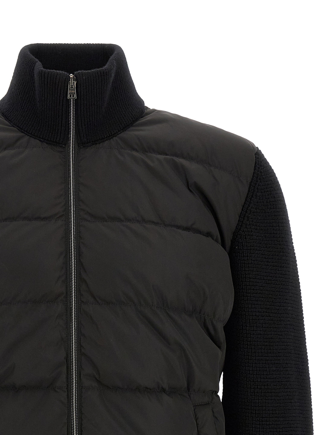 Herno Black Wool Full-Length Jacket