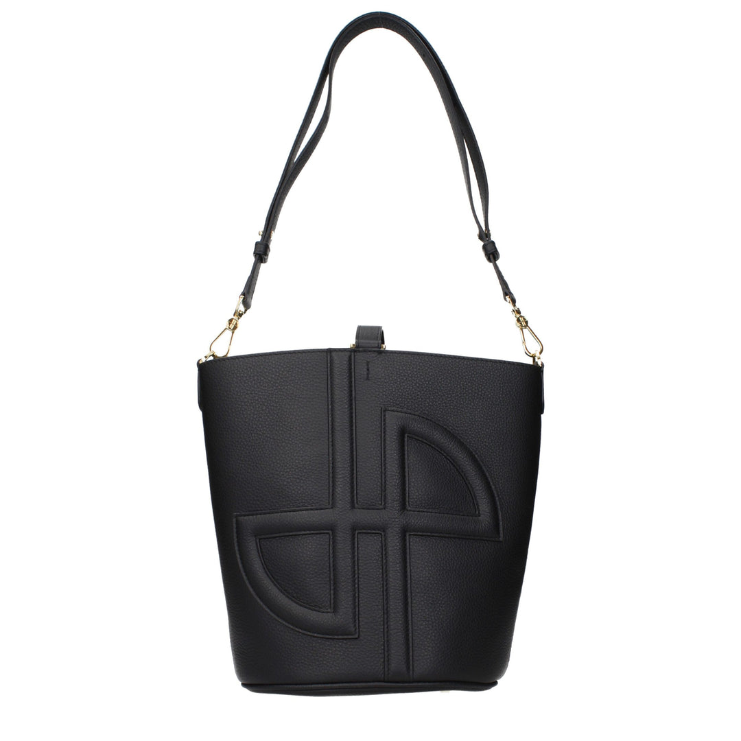 Patou Black Leather Crossbody Bag