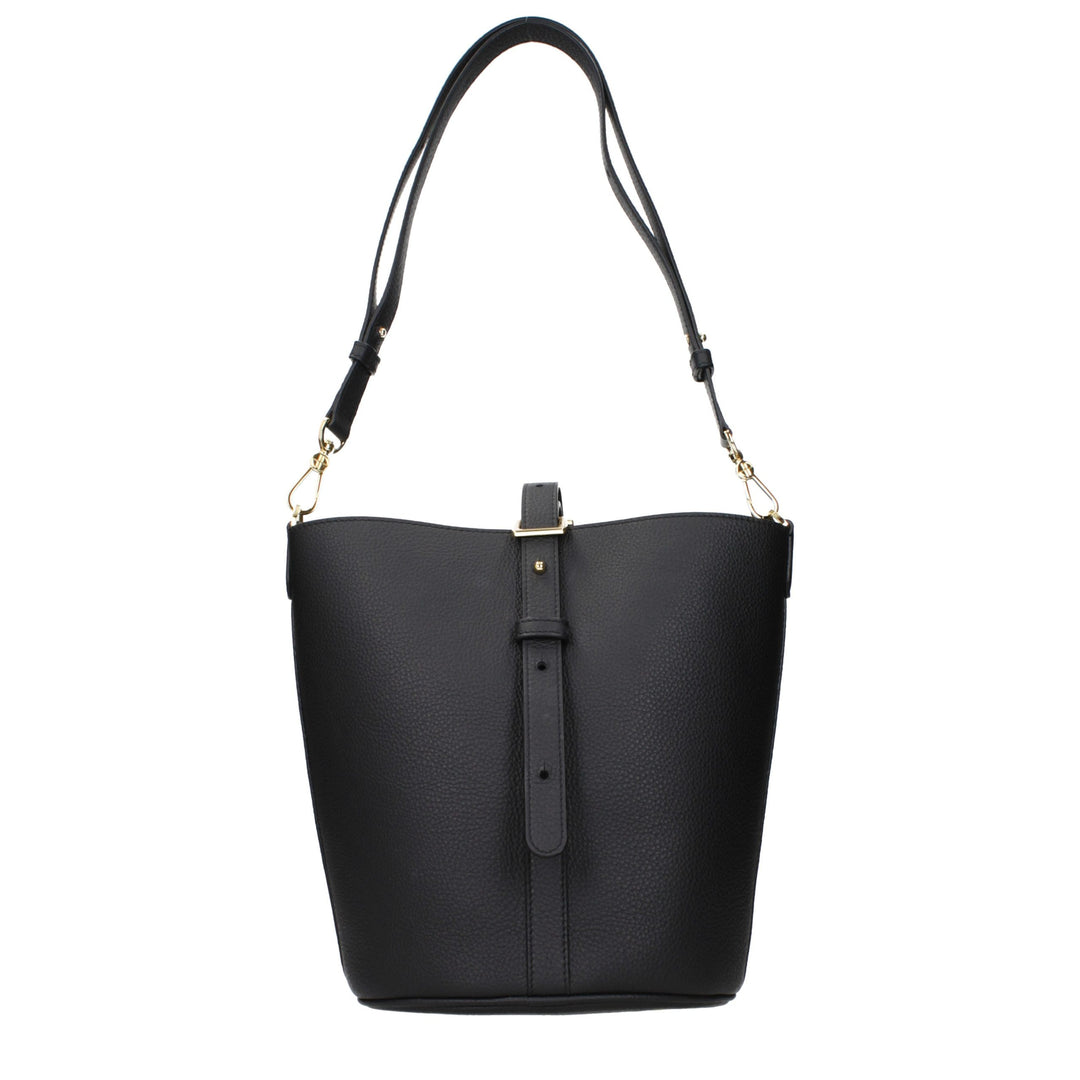 Patou Black Leather Crossbody Bag