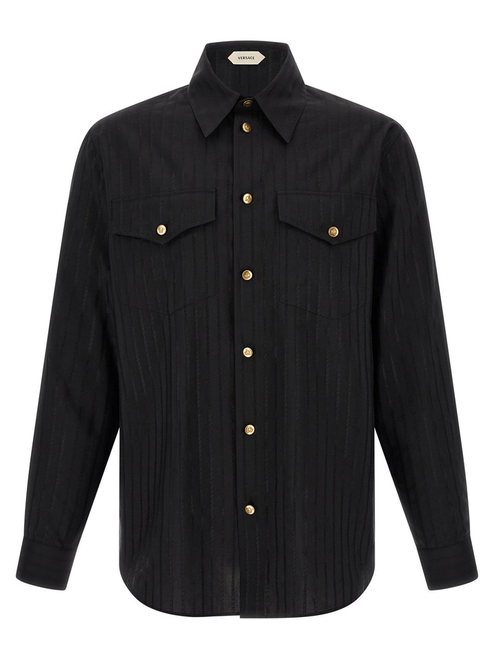 Versace Black Cotton Blouse