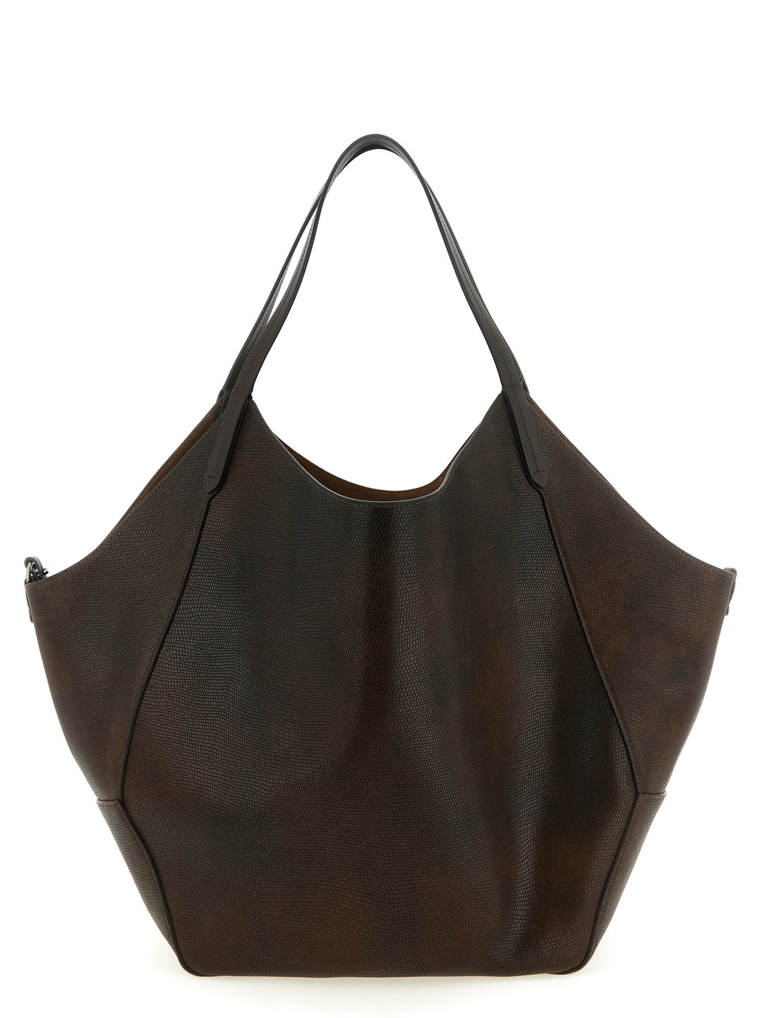 Brunello Cucinelli Brown Calfskin Tote Bag