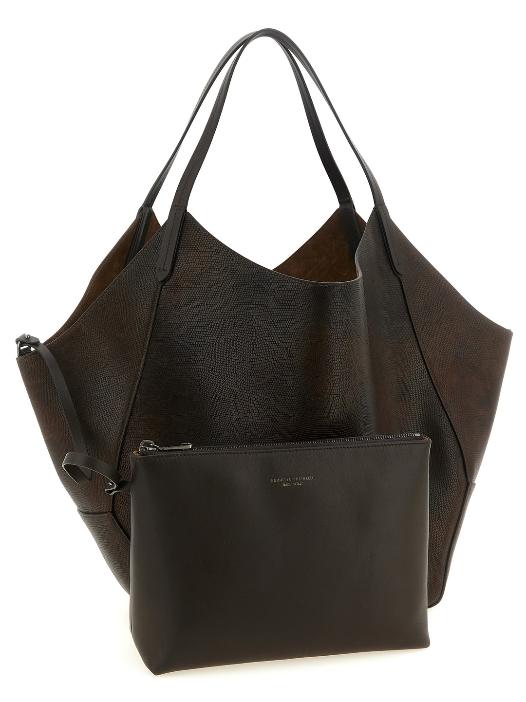 Brunello Cucinelli Brown Calfskin Tote Bag