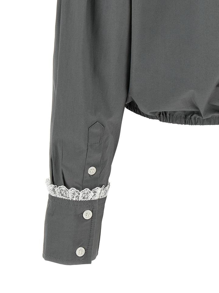 Ganni Gray Cotton Blouse