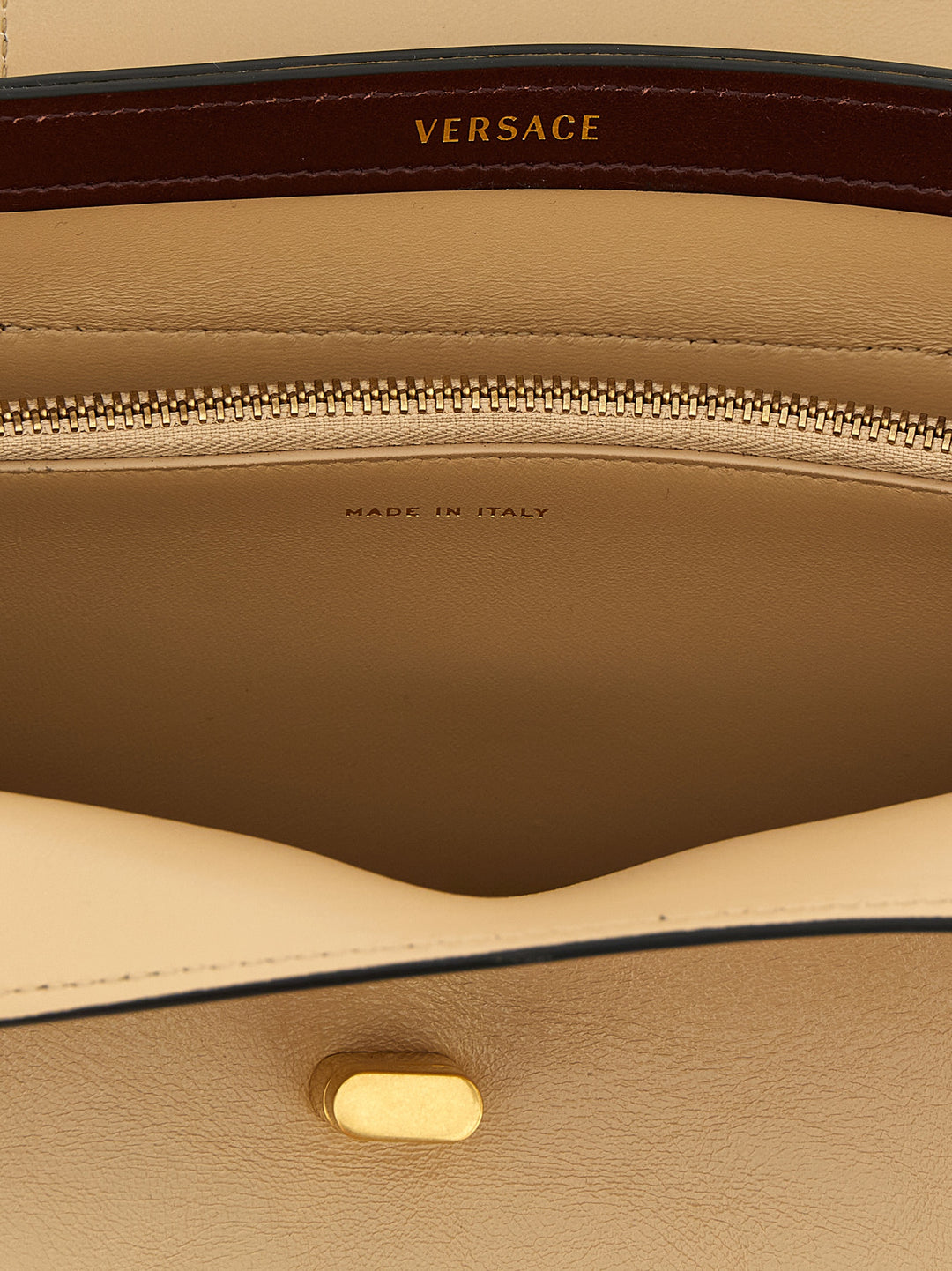 Versace Beige Calfskin Shoulder Bag