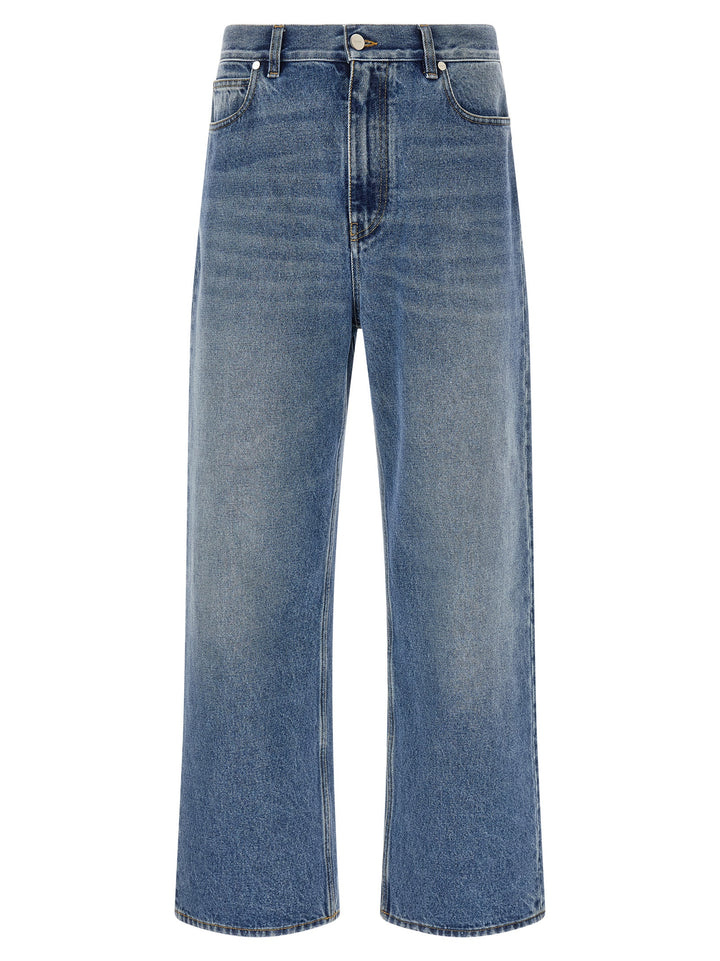 Fendi Blue Cotton Relaxed Fit Jeans
