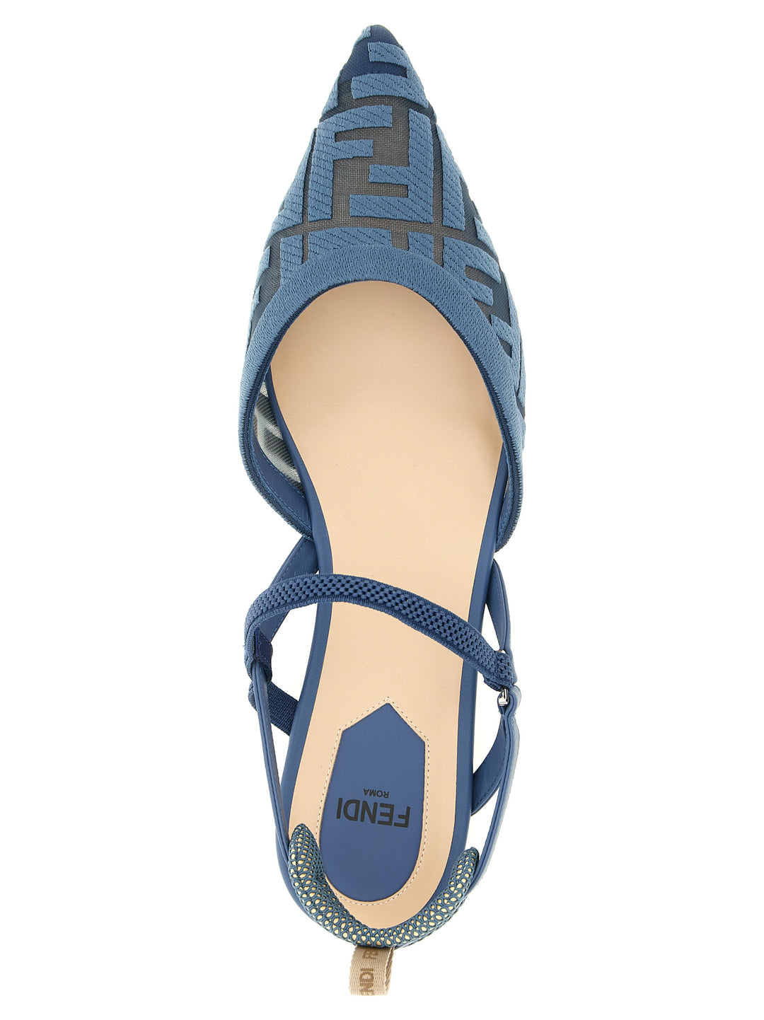 Fendi Blue Polyamide Ballet Flats