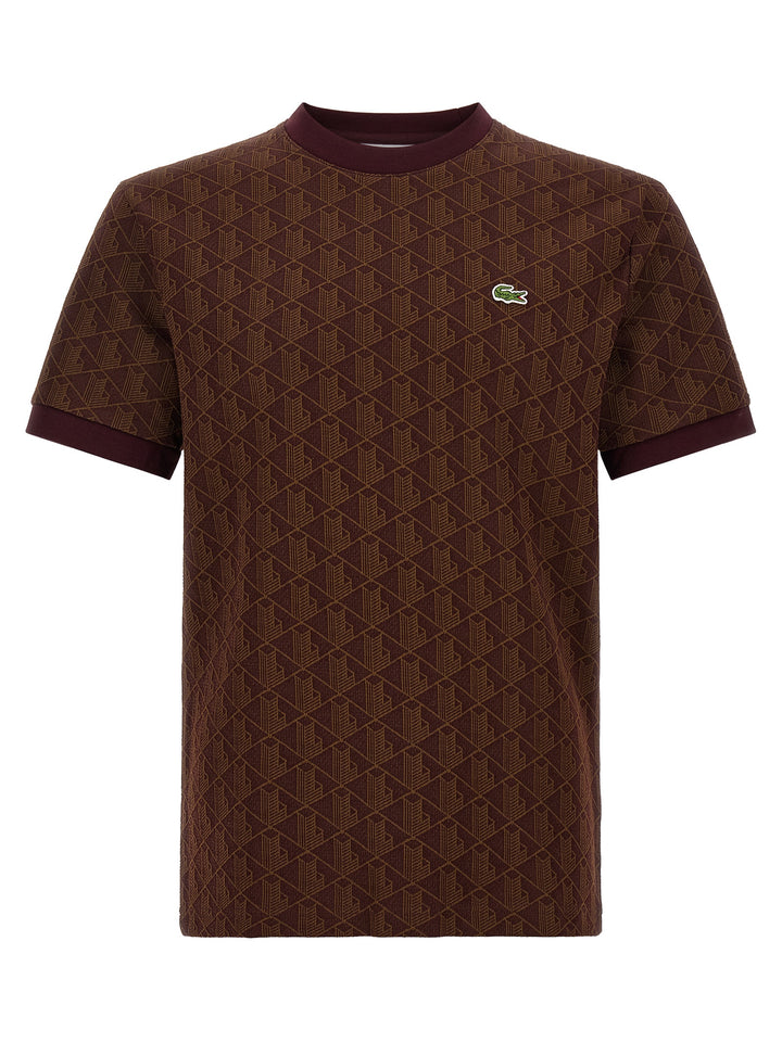 Lacoste Brown Polyester T-Shirt