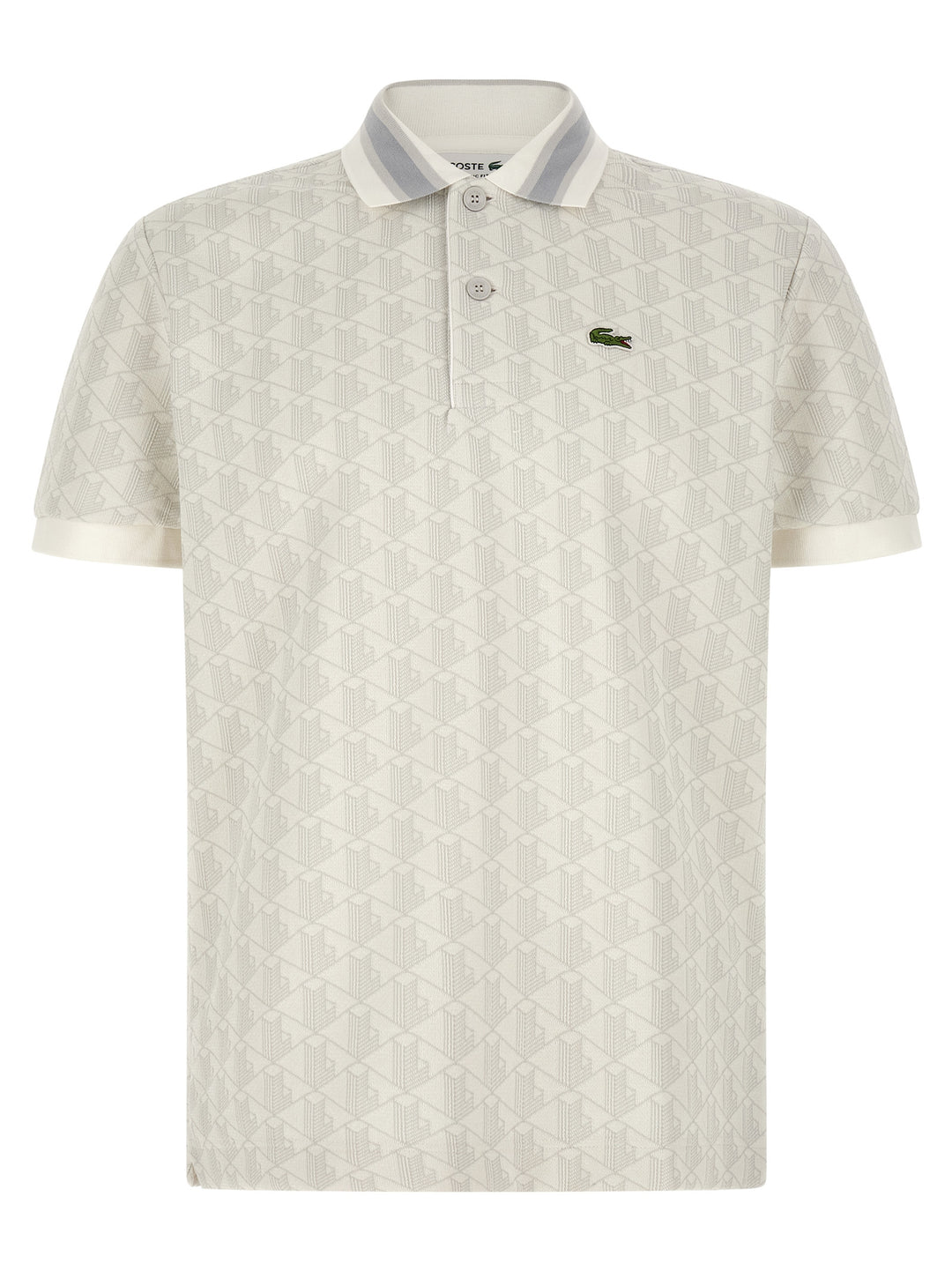 Lacoste White Polyester Polo Shirt
