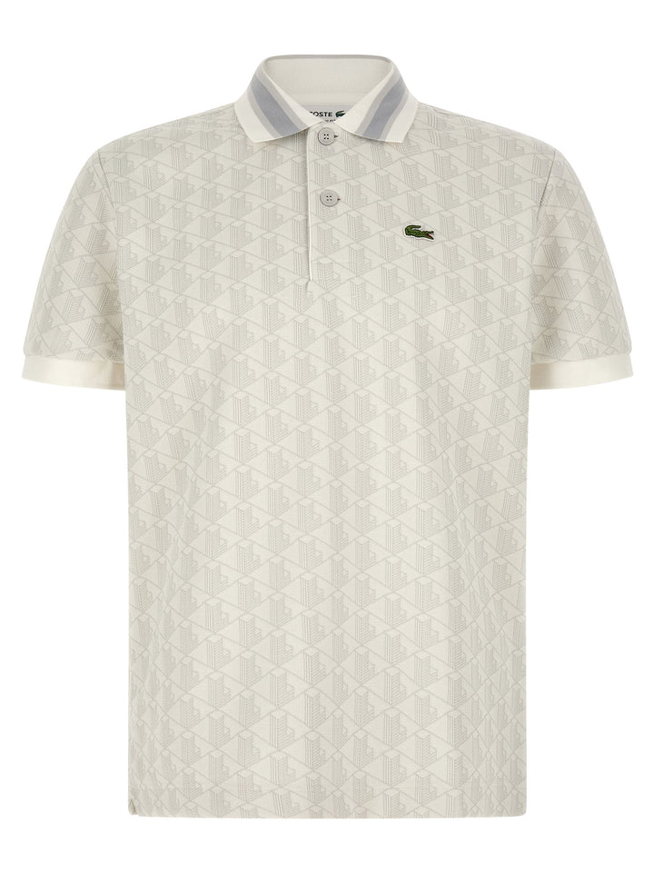 Lacoste White Polyester Polo Shirt