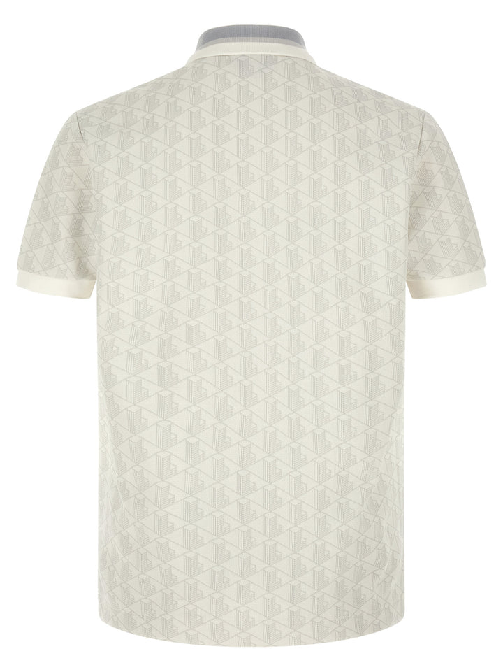 Lacoste White Polyester Polo Shirt