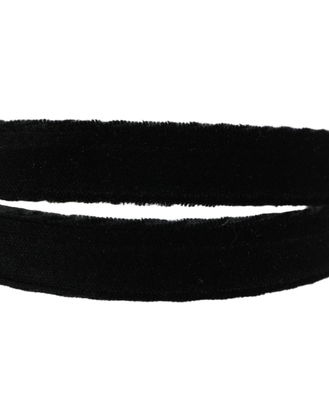 Dolce &amp; Gabbana Men Black Velvet Gold Tone Metal Buckle Belt