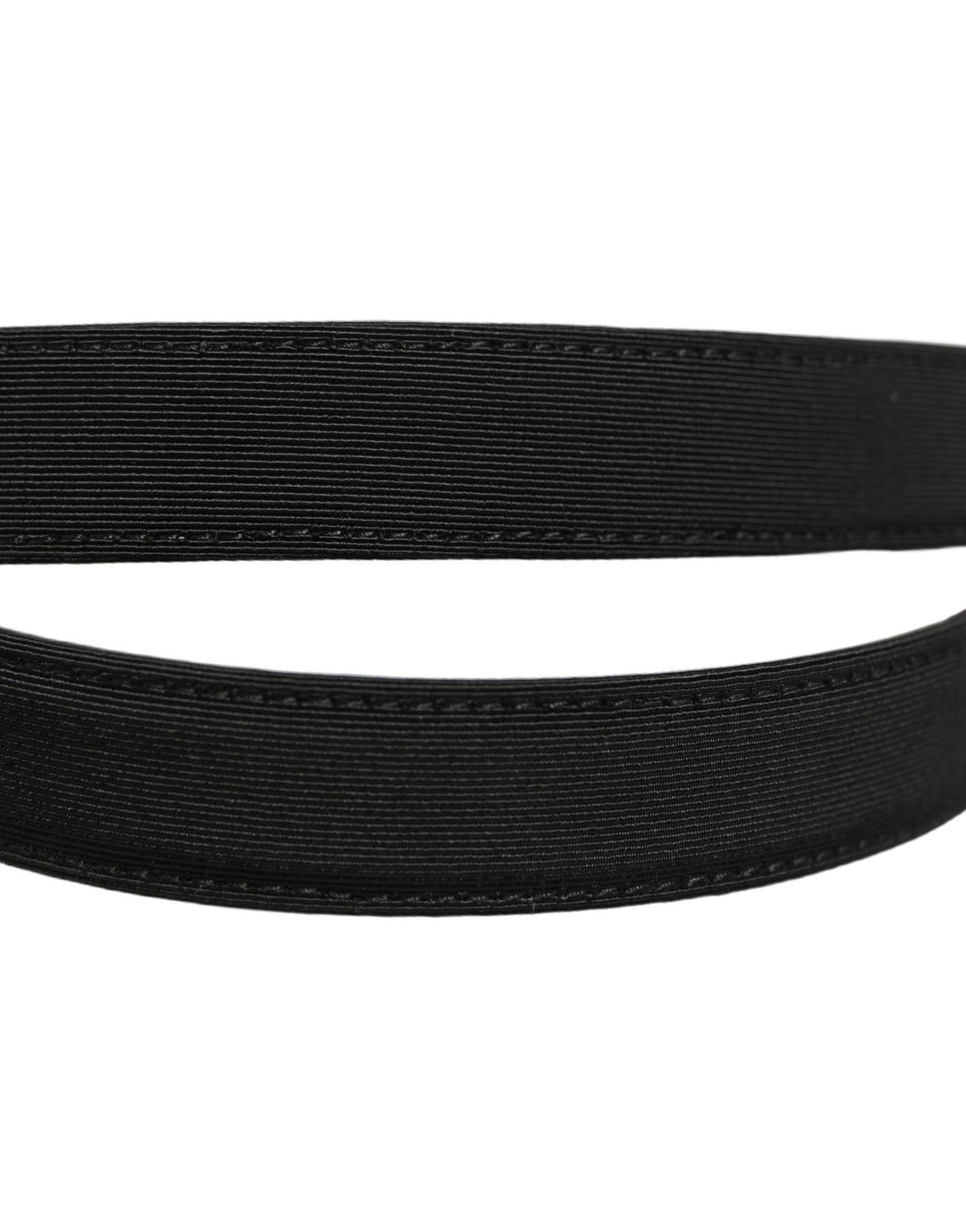 Dolce &amp; Gabbana Black Canvas Leather Gold Metal Buckle Belt