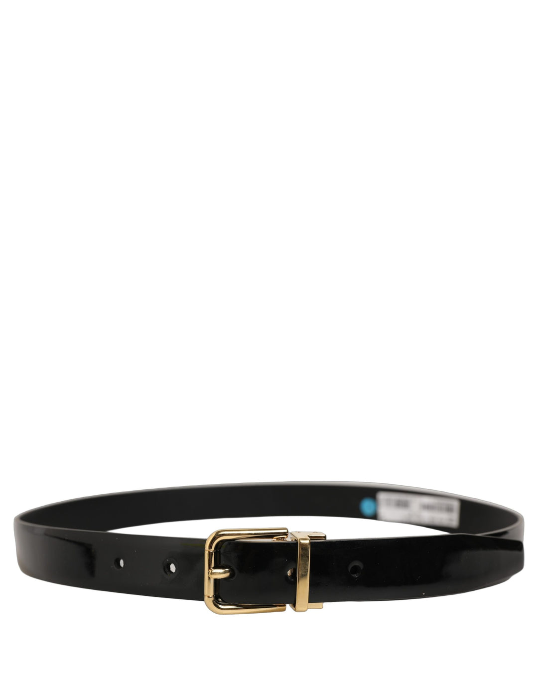 Dolce &amp; Gabbana Black Classic Leather Gold Tone Buckle Belt