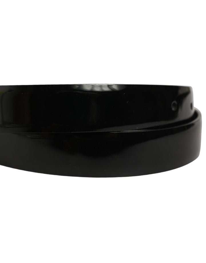 Dolce &amp; Gabbana Black Classic Leather Gold Tone Buckle Belt