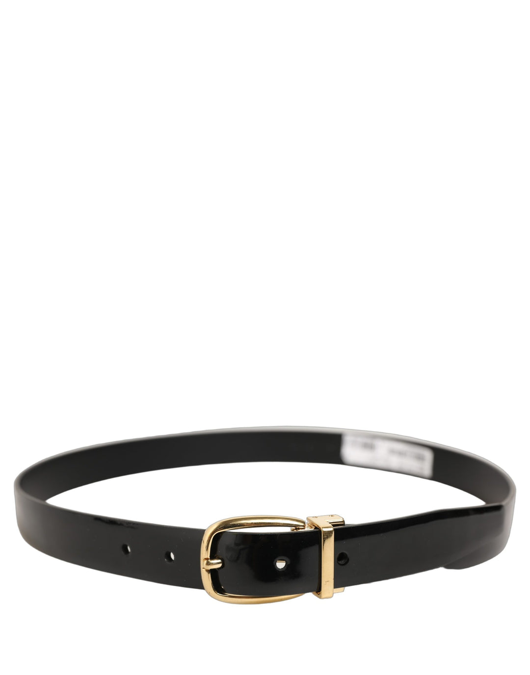 Dolce &amp; Gabbana Black Classic Leather Gold Tone Buckle Belt