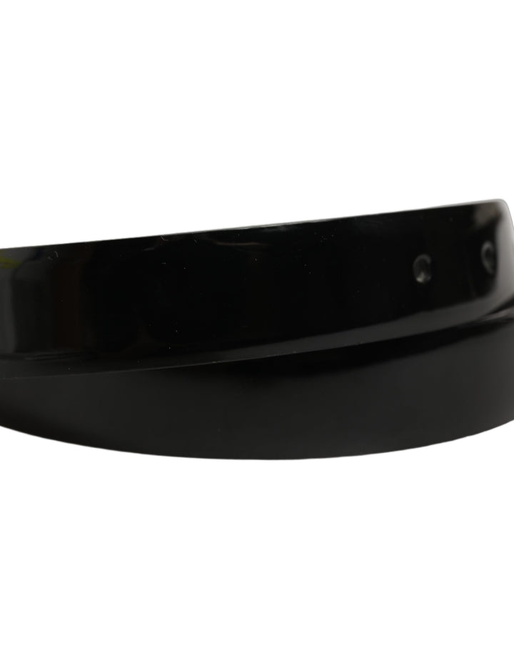 Dolce &amp; Gabbana Black Classic Leather Gold Tone Buckle Belt