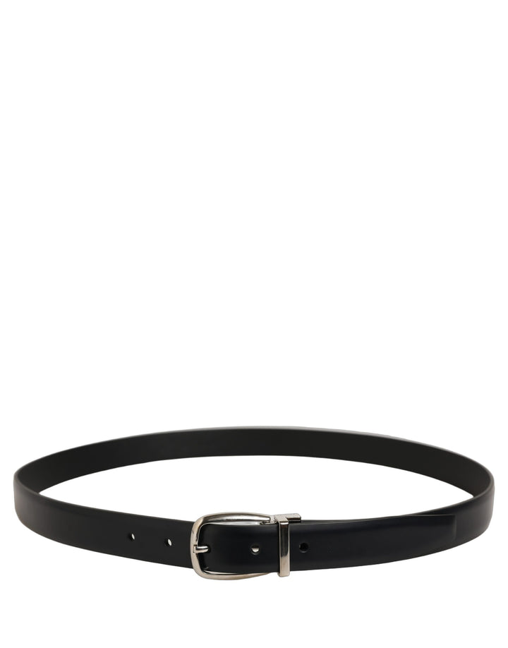 Dolce &amp; Gabbana Blue Calf Leather Silver Metal Buckle Belt