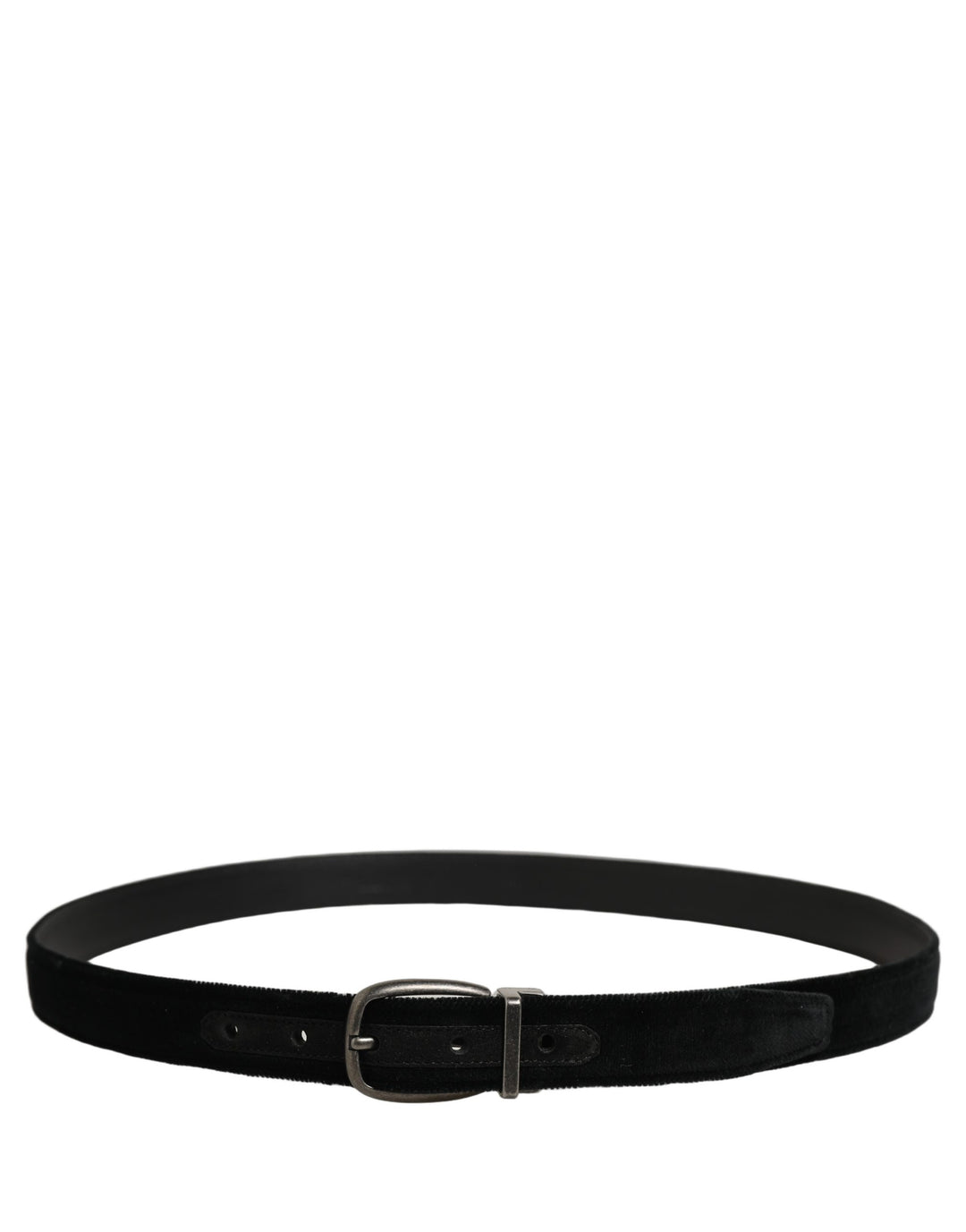Dolce &amp; Gabbana Black Cotton Metal Buckle Classic Men Belt