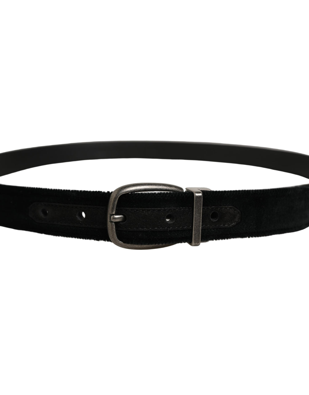 Dolce &amp; Gabbana Black Cotton Metal Buckle Classic Men Belt