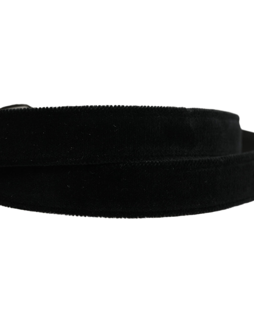 Dolce &amp; Gabbana Black Cotton Metal Buckle Classic Men Belt