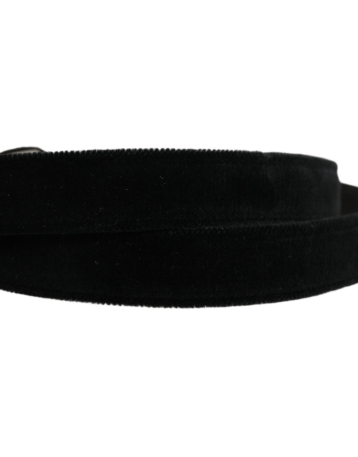 Dolce &amp; Gabbana Black Cotton Metal Buckle Classic Men Belt