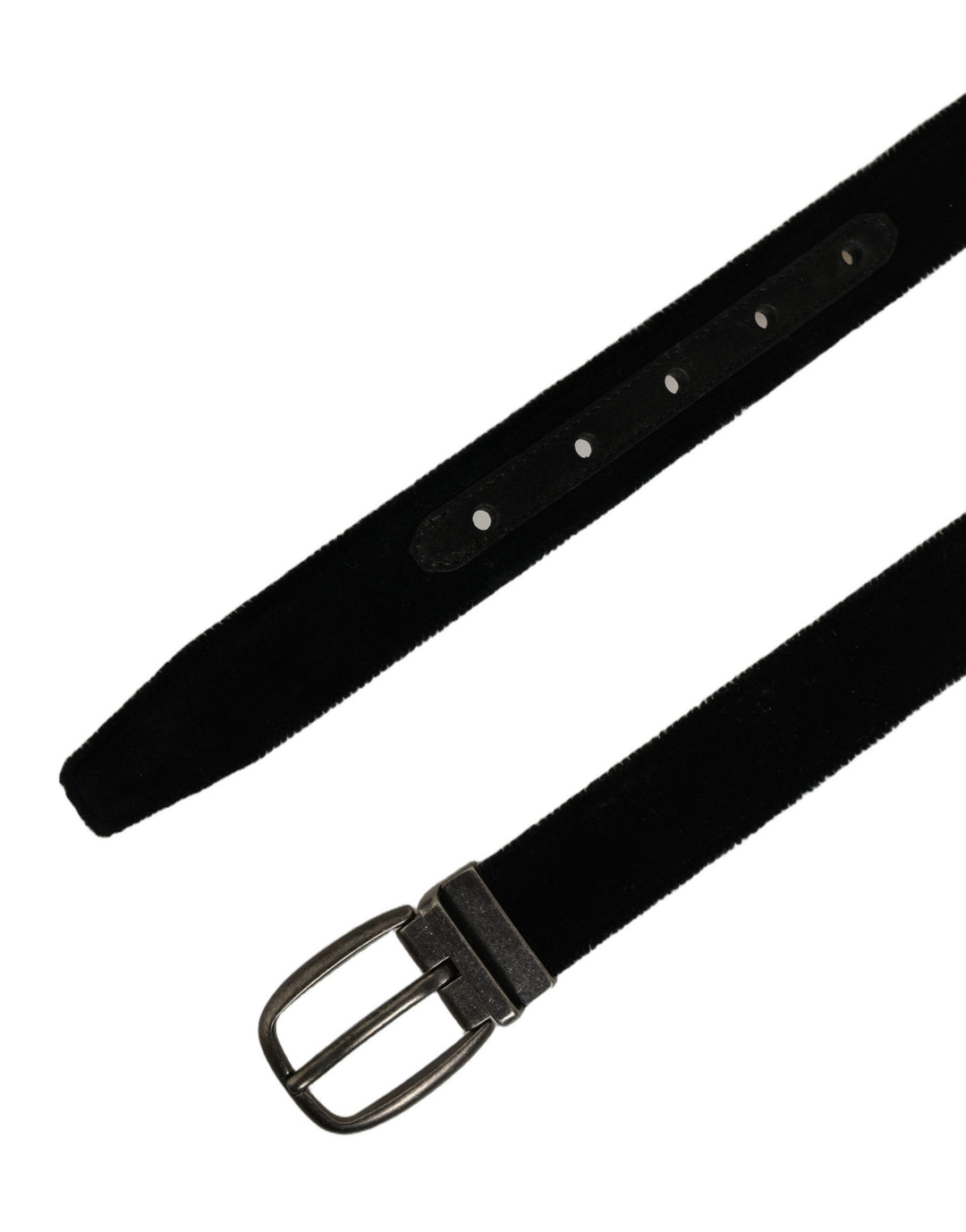 Dolce &amp; Gabbana Black Cotton Metal Buckle Classic Men Belt