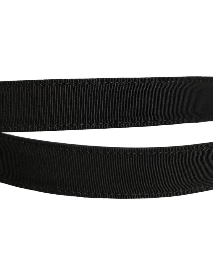 Dolce &amp; Gabbana Black Classic Leather Silver Tone Buckle Belt