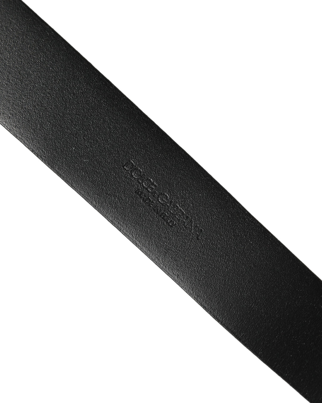 Dolce &amp; Gabbana Black Calf Leather Classic Silver Buckle Belt