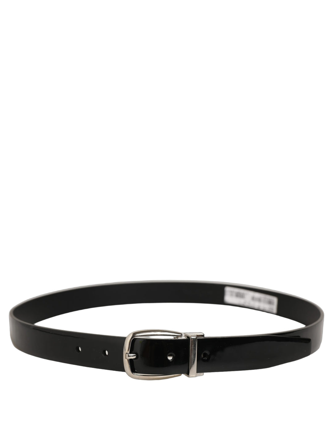 Dolce &amp; Gabbana Black Classic Leather Silver Tone Buckle Belt