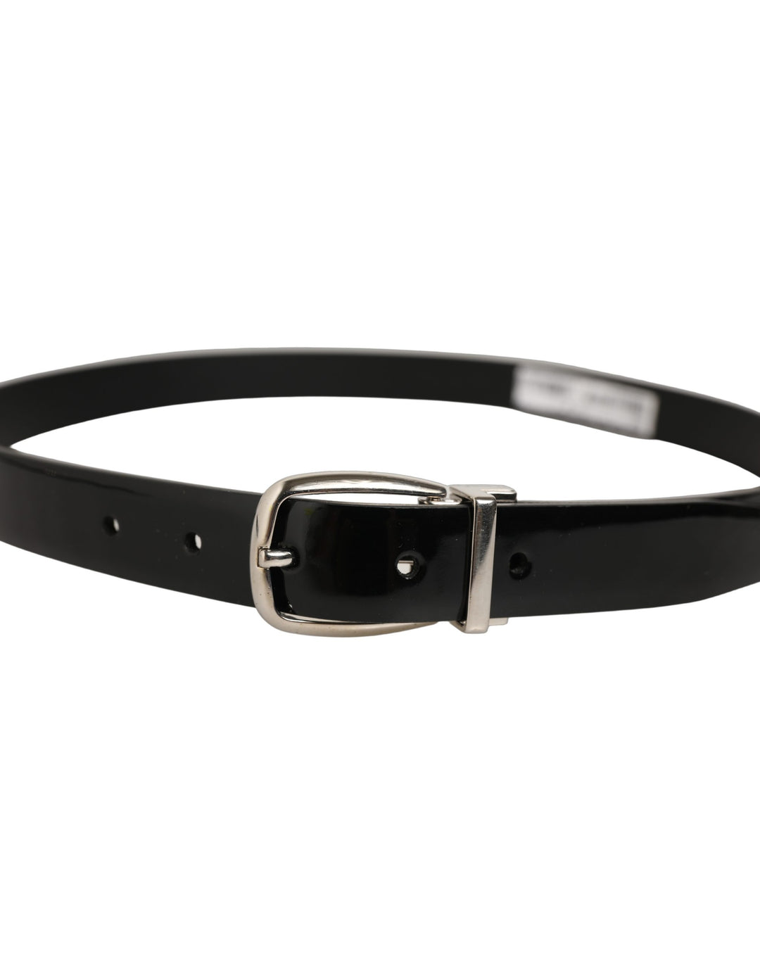 Dolce &amp; Gabbana Black Classic Leather Silver Tone Buckle Belt