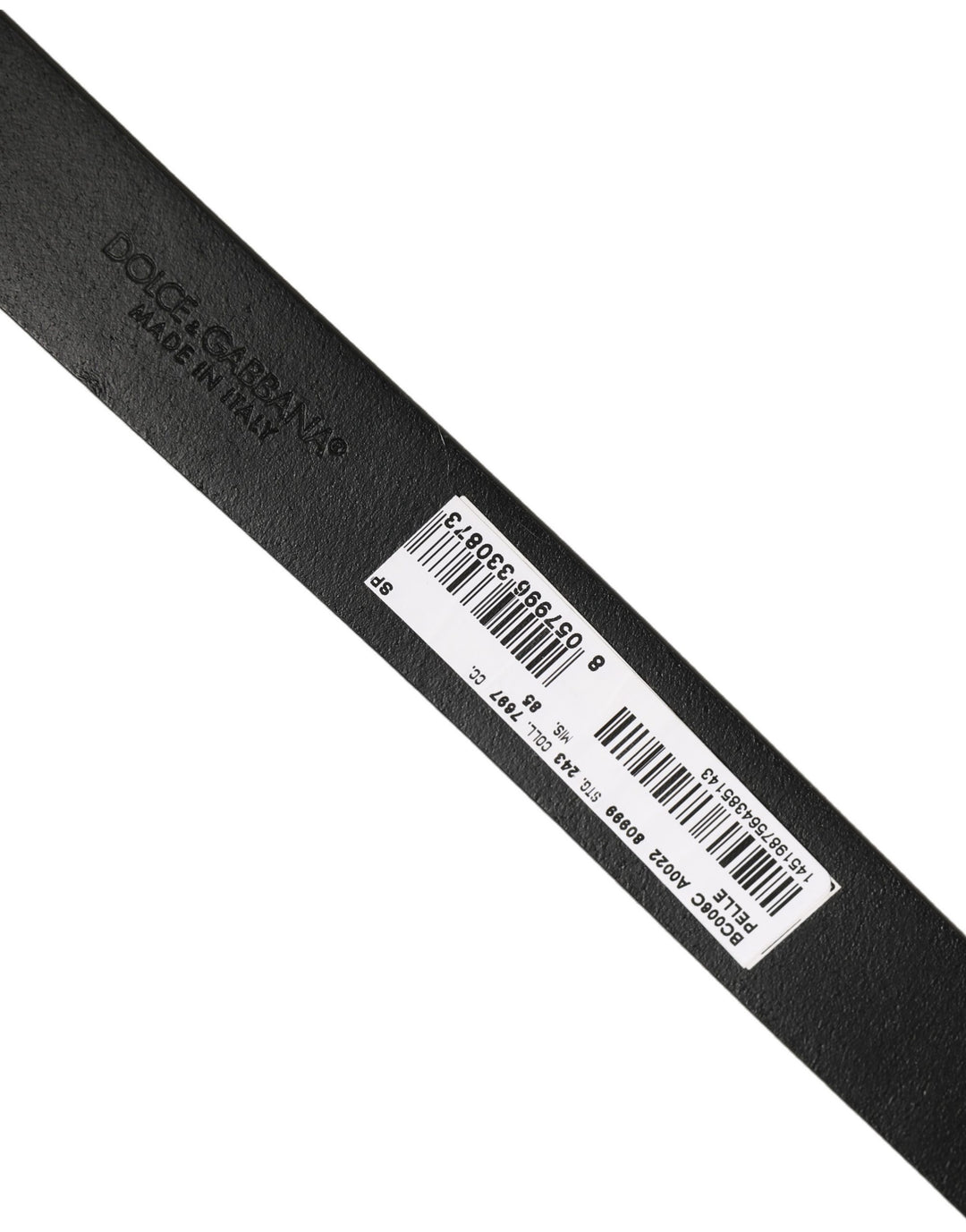 Dolce &amp; Gabbana Black Classic Leather Silver Tone Buckle Belt