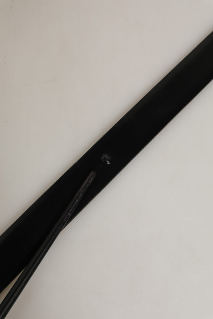 Dolce &amp; Gabbana Black Leather Silver Tone Metal Buckle Belt