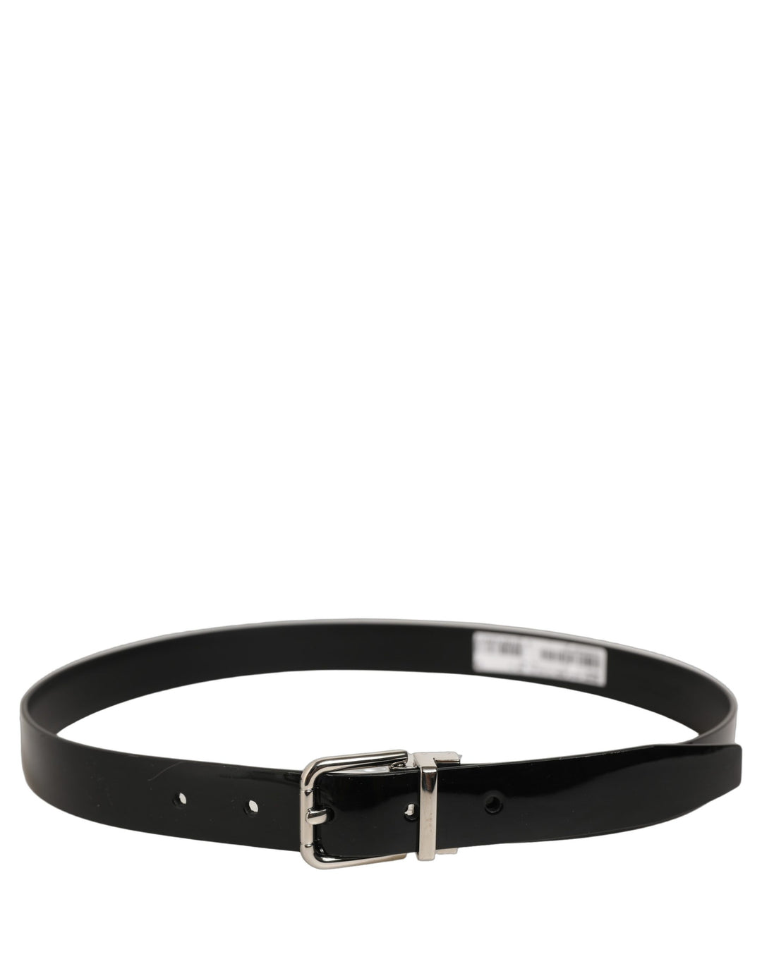 Dolce &amp; Gabbana Black Classic Leather Silver Tone Buckle Belt
