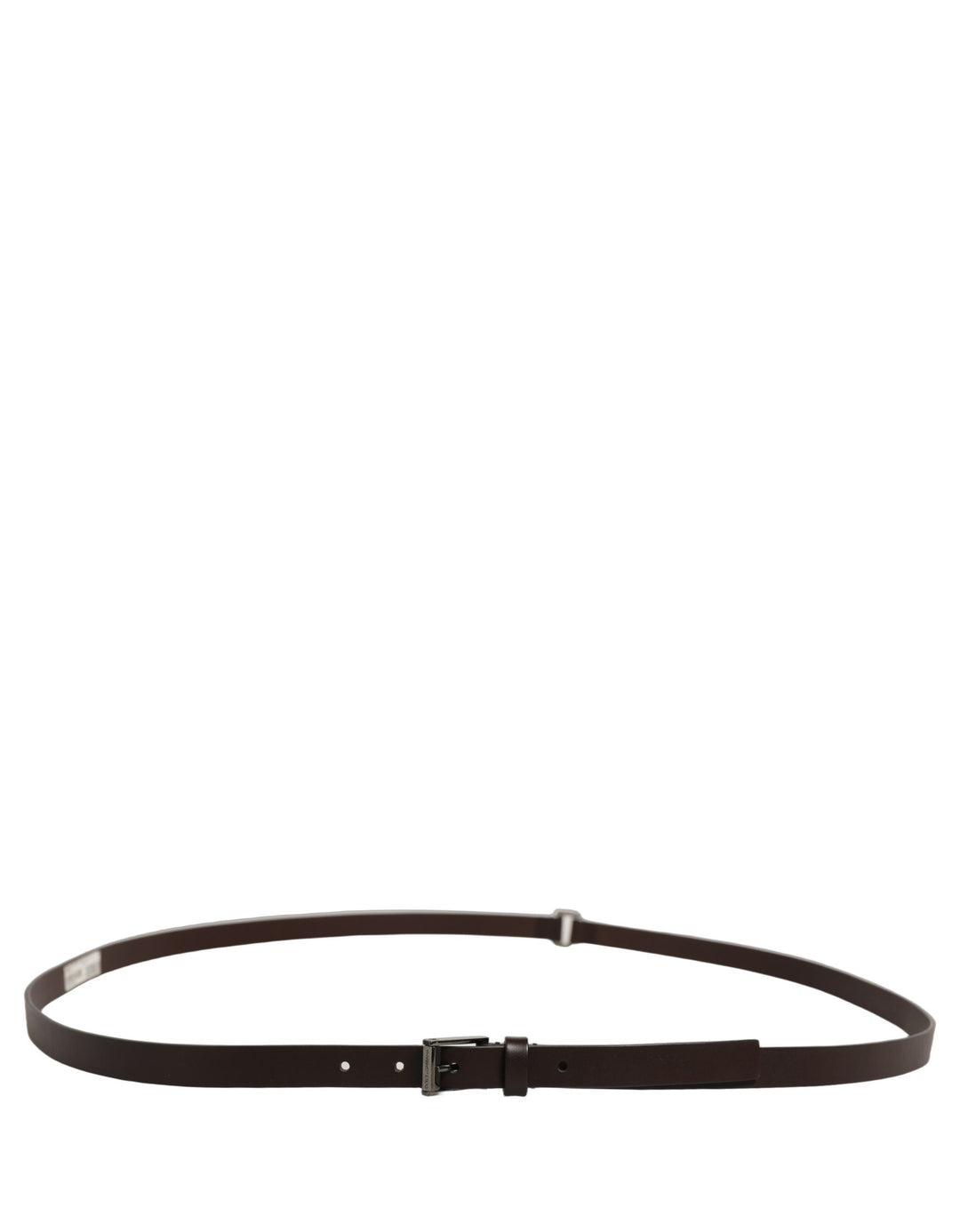 Dolce &amp; Gabbana Brown Leather Double Wrap Metal Buckle Belt