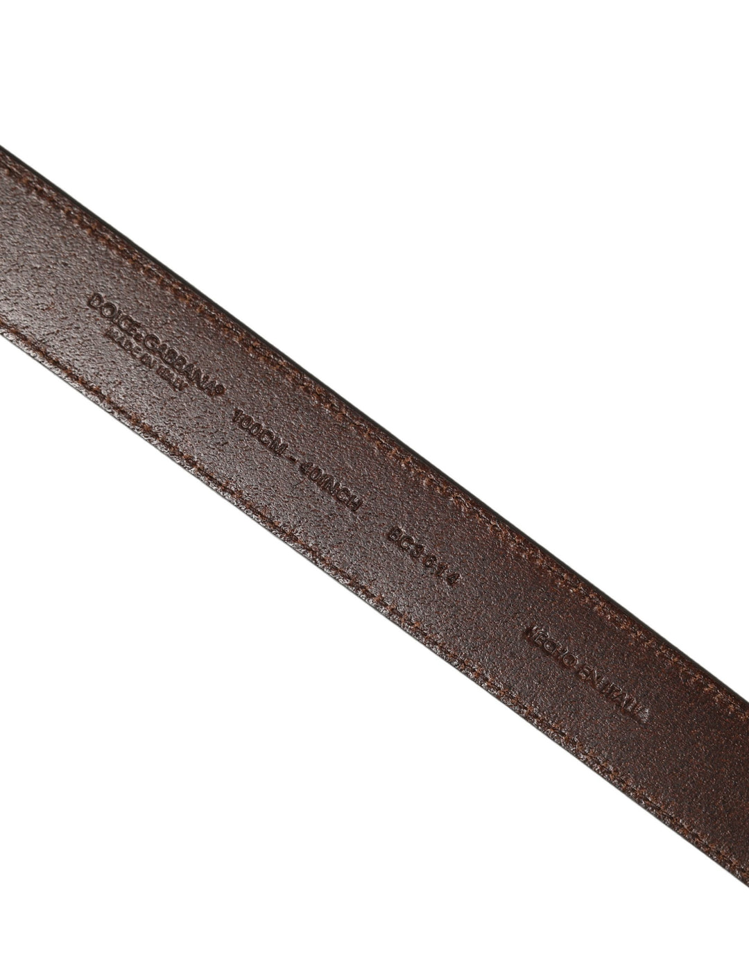 Dolce &amp; Gabbana Brown Leather Gold Tone Metal Buckle Belt