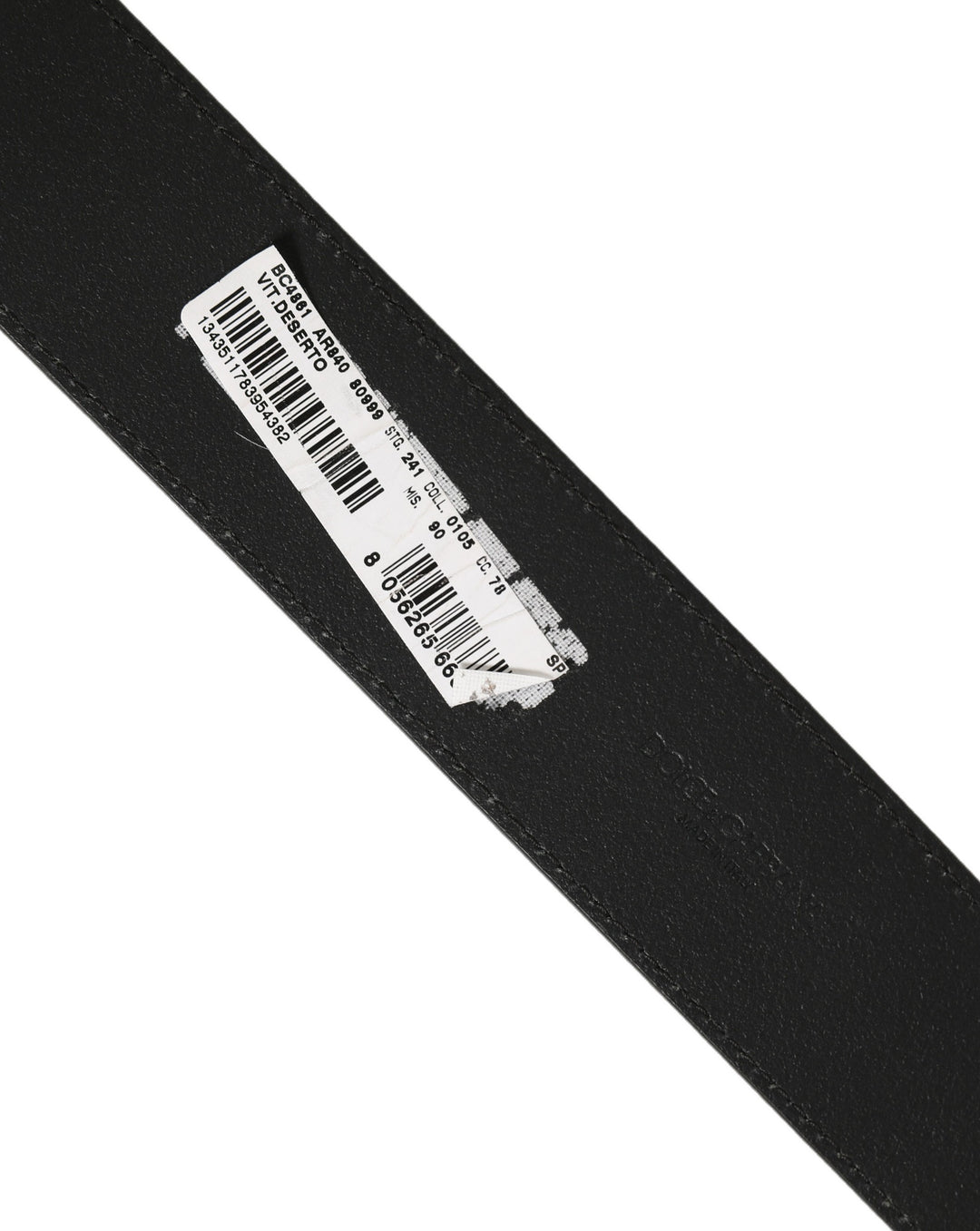Dolce &amp; Gabbana Black Leather Anchor Logo Metal Buckle Belt