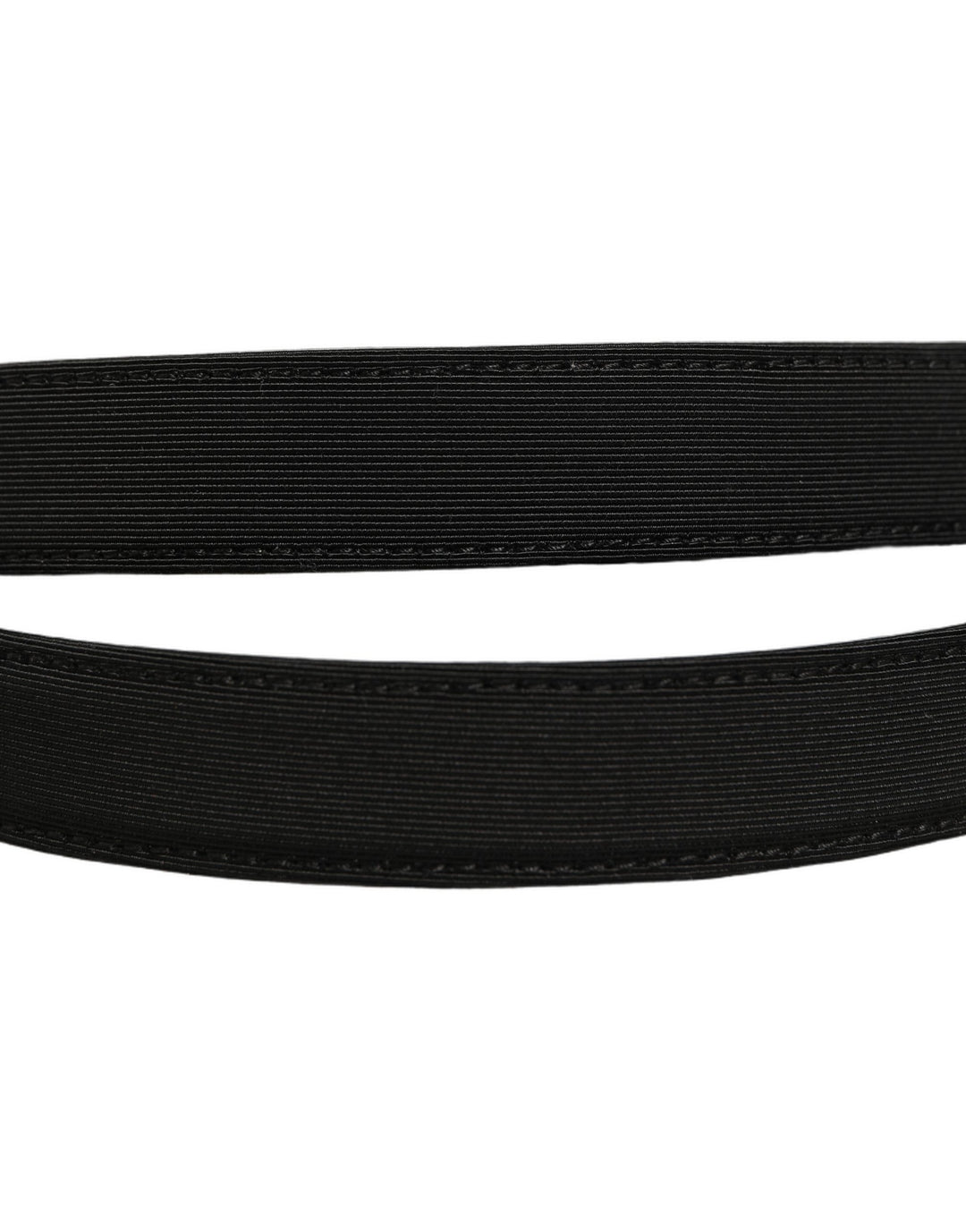 Dolce &amp; Gabbana Black Canvas Leather Gold Metal Buckle Belt