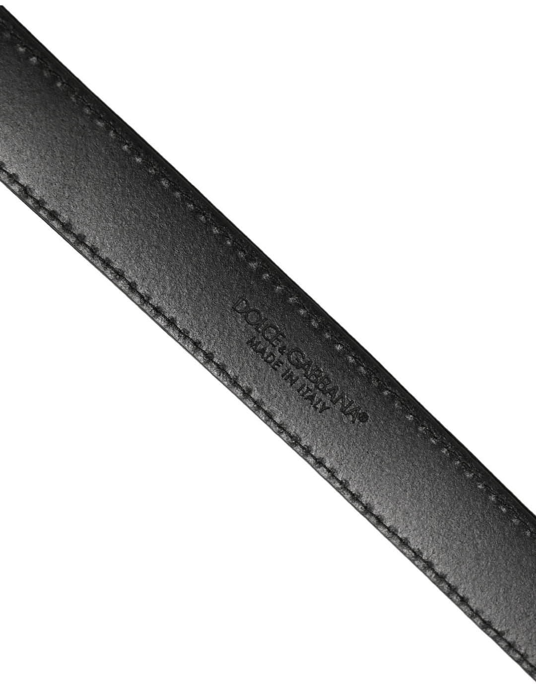 Dolce &amp; Gabbana Black Canvas Leather Gold Metal Buckle Belt
