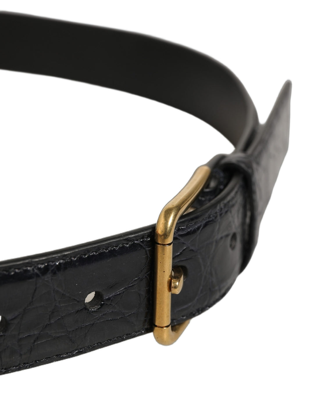Dolce &amp; Gabbana Beige Black Woven Leather Metal Buckle Belt