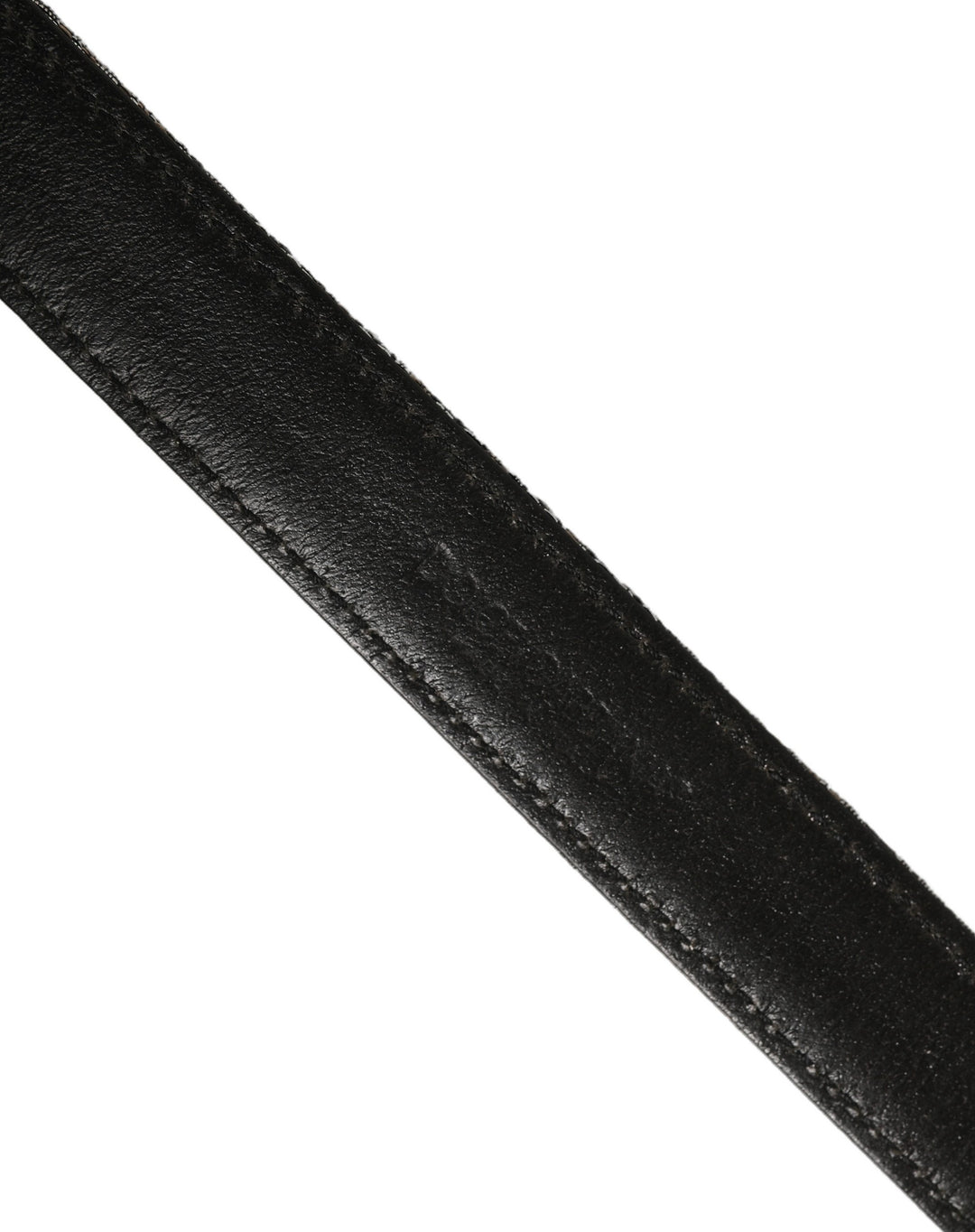 Dolce &amp; Gabbana Silver Black Floral Jacquard Metal Buckle Belt