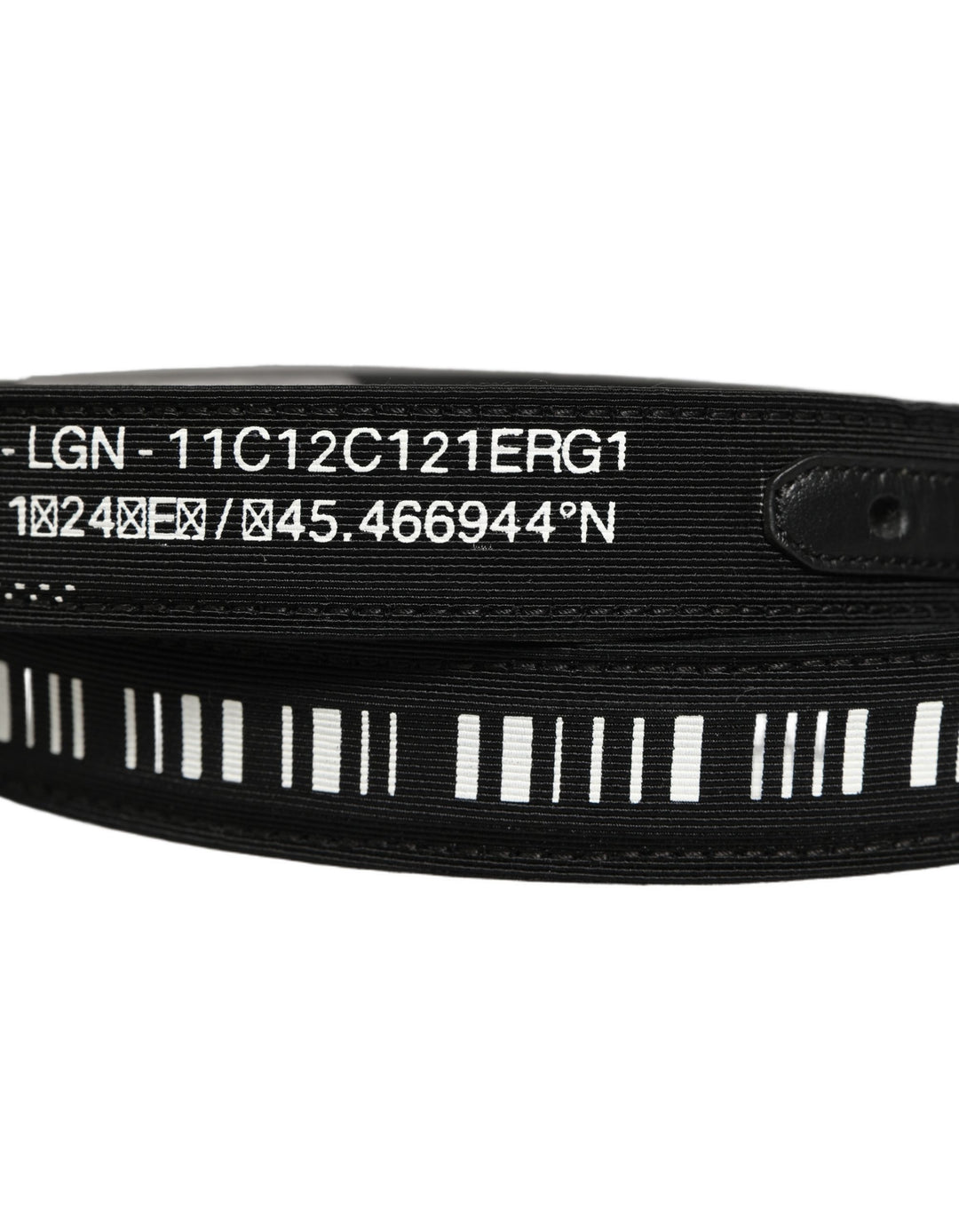 Dolce &amp; Gabbana Black Fabric Leather Barcode Silver Buckle Belt