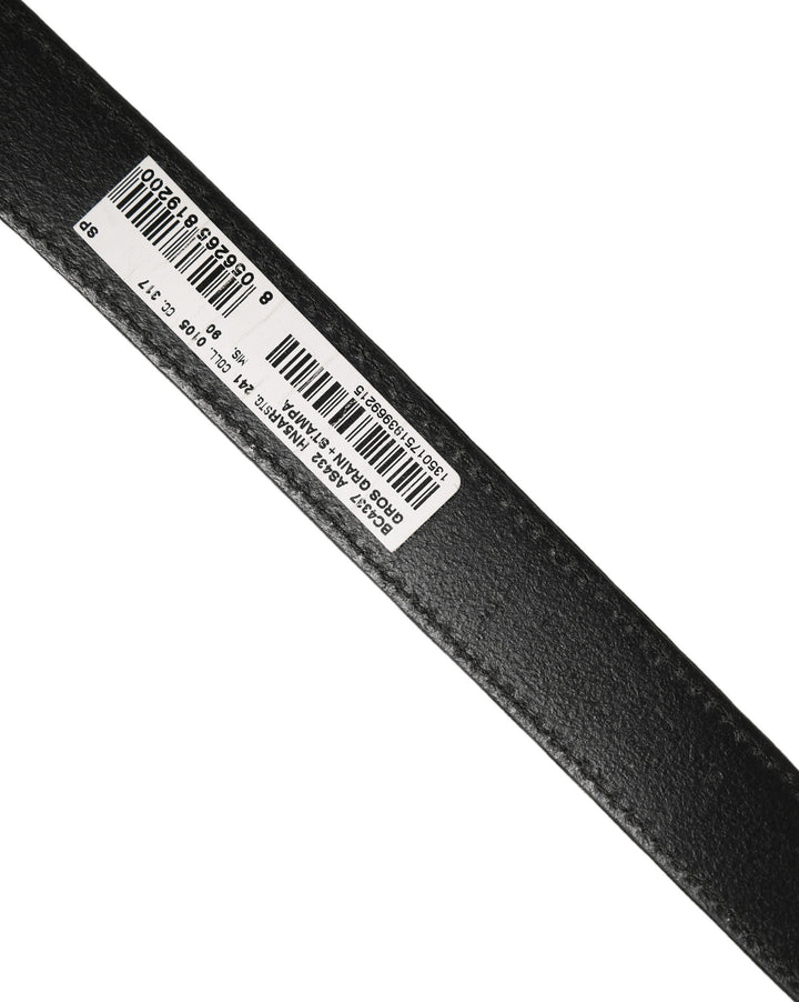 Dolce &amp; Gabbana Black Fabric Leather Barcode Silver Buckle Belt