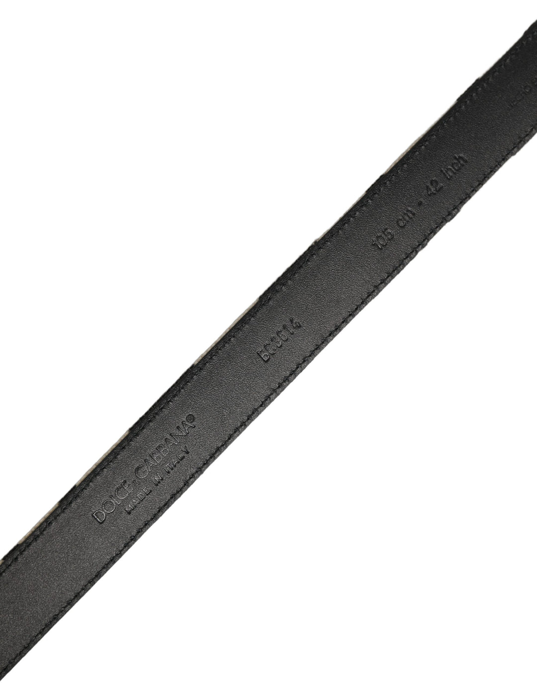 Dolce &amp; Gabbana Black Ivory Silver Tone Metal Buckle Belt