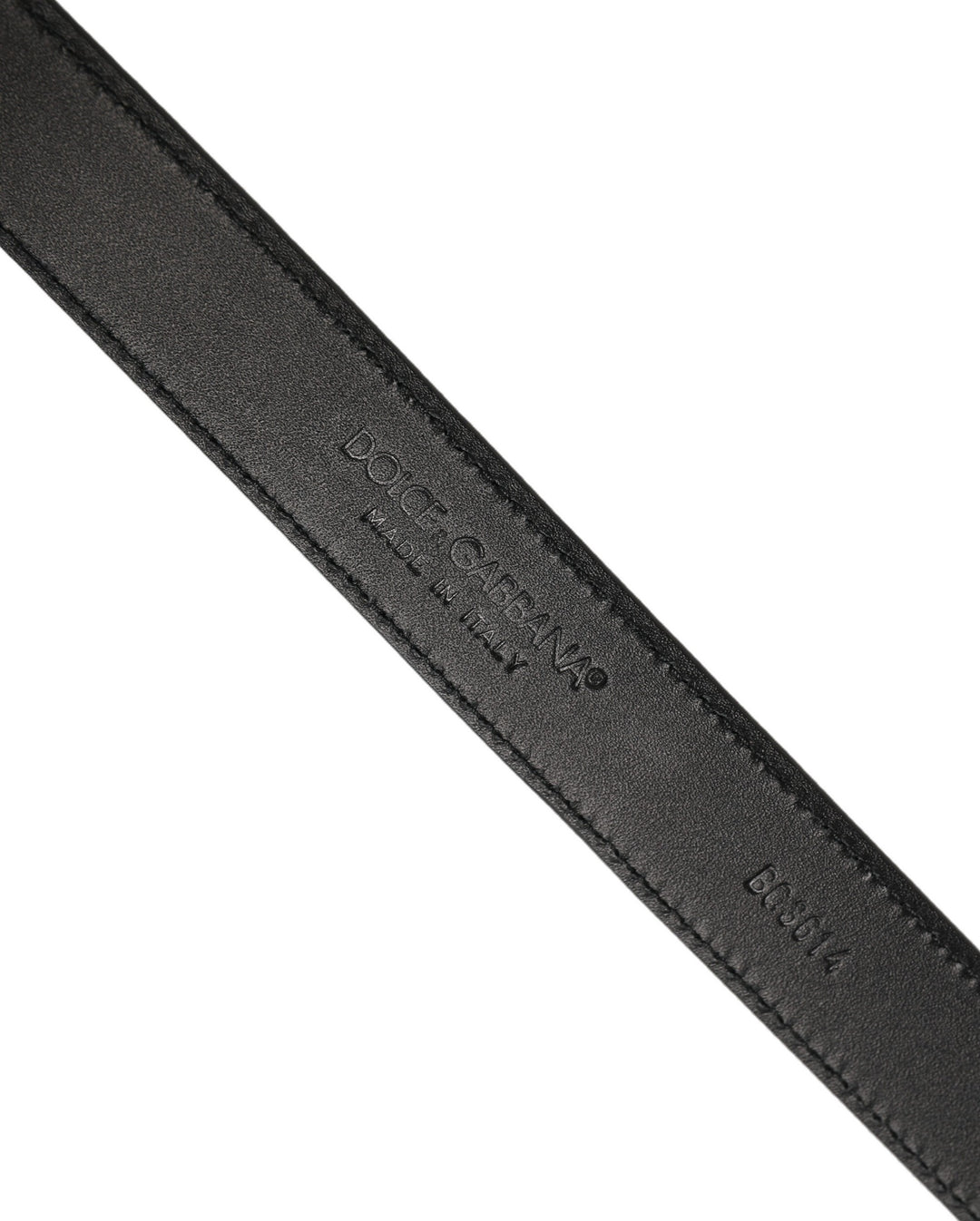 Dolce &amp; Gabbana Men Black Leather Gold Tone Metal Buckle Belt