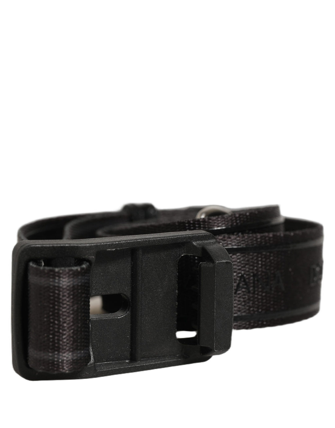 Dolce &amp; Gabbana Men Black Nylon Webbing Plastic Buckle Belt