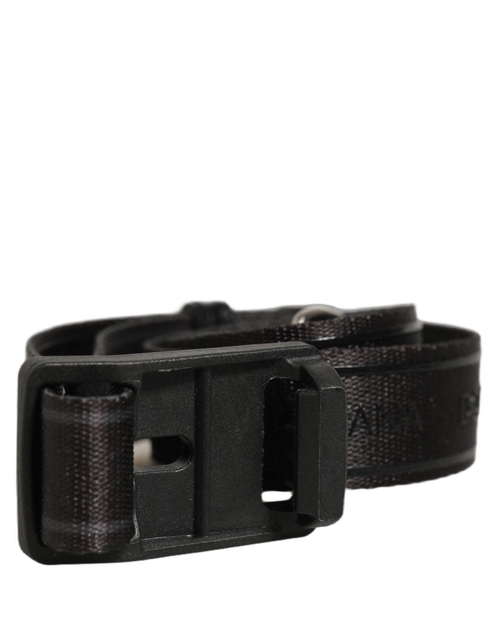 Dolce &amp; Gabbana Men Black Nylon Webbing Plastic Buckle Belt