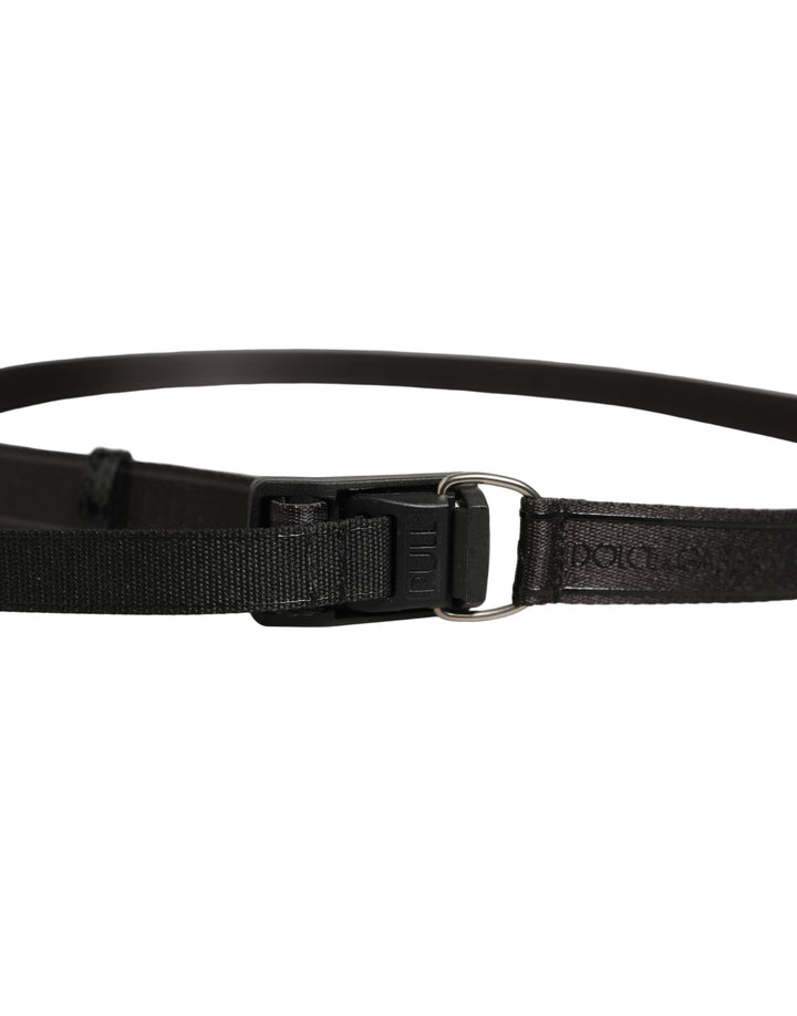 Dolce &amp; Gabbana Men Black Nylon Webbing Plastic Buckle Belt