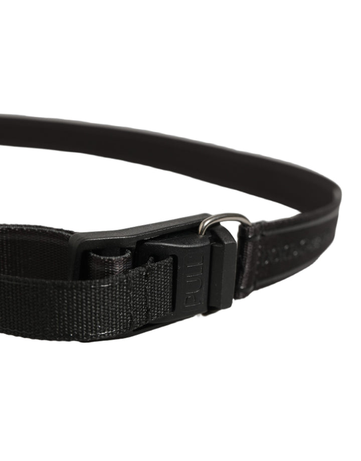 Dolce &amp; Gabbana Men Black Nylon Webbing Plastic Buckle Belt